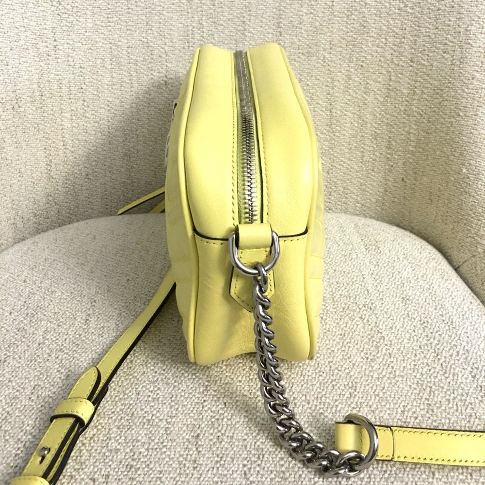 Authentic Gucci Marmont crossbody bag yellow leather - Picture 8 of 13
